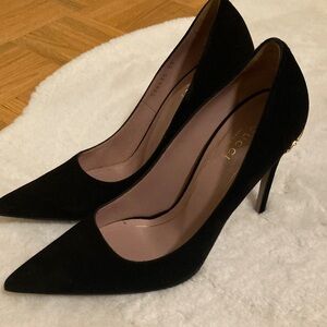Gucci Horsebit Black Suede Pointed-Toe Stiletto Pumps